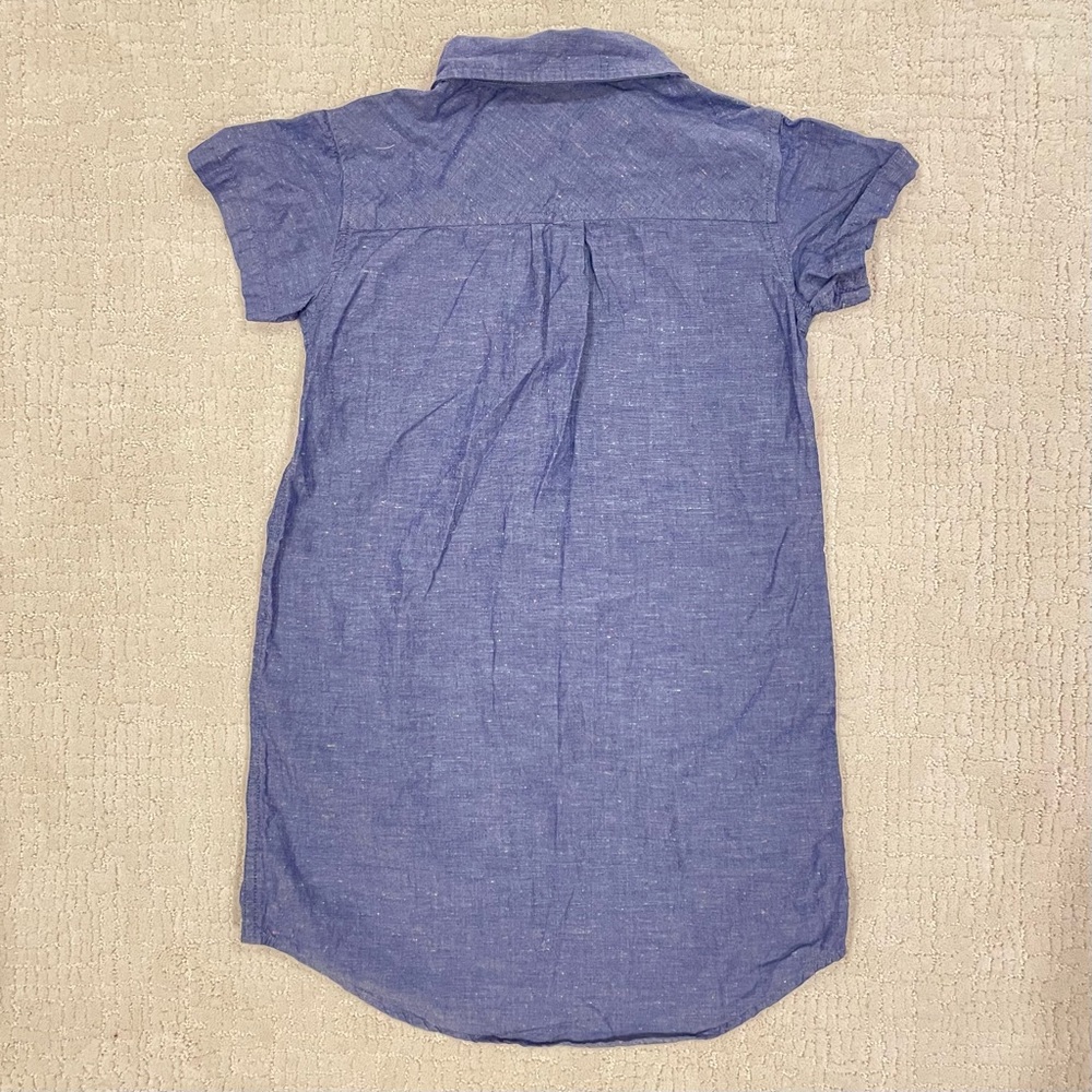Tea Collection Embroidered Chambray Shirt Dress sz 7 - Picture 4 of 6